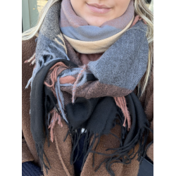 CONCEPT SARAH CHECK SCARF BLACK/BROWN