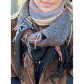 CONCEPT SARAH CHECK SCARF BLACK/BROWN