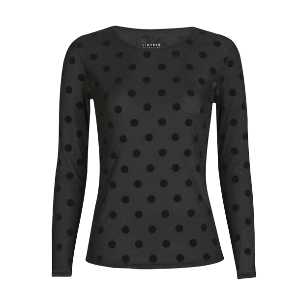 LIBERT ESSENTIEL MESH BLOUSE DOT BLACK