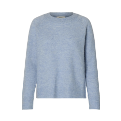 SELECTED FEMME SLFLULU KNIT O-NECK CASHMERE BLUE