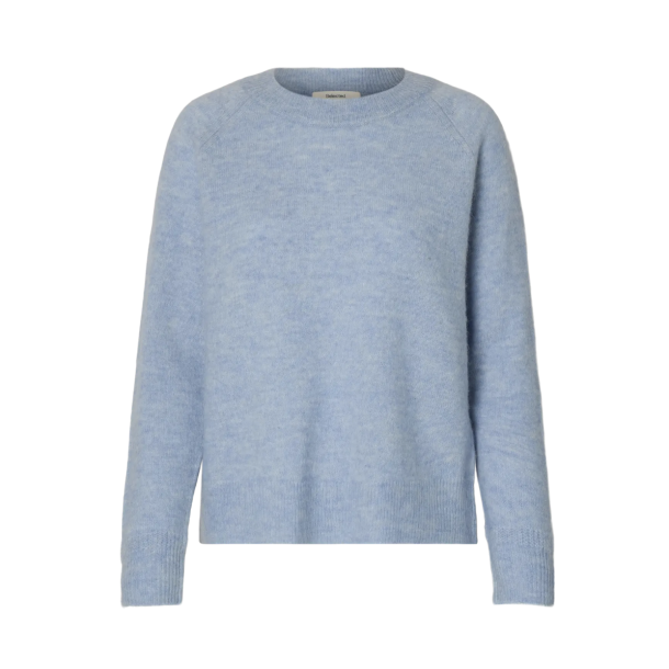 SELECTED FEMME SLFLULU KNIT O-NECK CASHMERE BLUE
