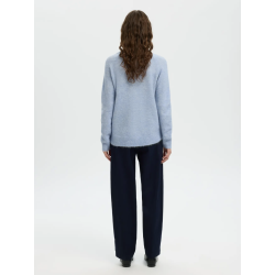 SELECTED FEMME SLFLULU KNIT O-NECK CASHMERE BLUE