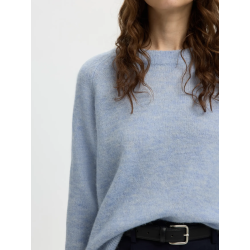 SELECTED FEMME SLFLULU KNIT O-NECK CASHMERE BLUE