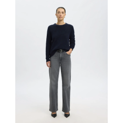 SELECTED FEMME SLFLULU KNIT O-NECK NAVY