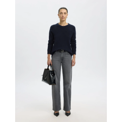 SELECTED FEMME SLFLULU KNIT O-NECK NAVY