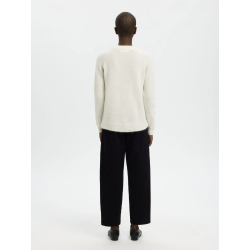 SELECTED FEMME SLFLULU KNIT O-NECK SNOW WHITE