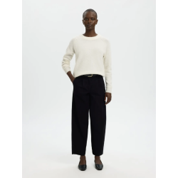 SELECTED FEMME SLFLULU KNIT O-NECK SNOW WHITE