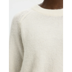 SELECTED FEMME SLFLULU KNIT O-NECK SNOW WHITE