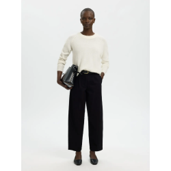 SELECTED FEMME SLFLULU KNIT O-NECK SNOW WHITE