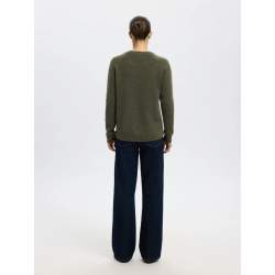 SELECTED FEMME SLFLULU KNIT O-NECK ARMY