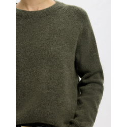 SELECTED FEMME SLFLULU KNIT O-NECK ARMY