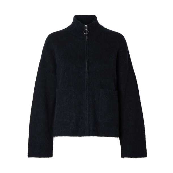 SELECTED FEMME SLFSIA ZIPPER CARDIGAN NAVY