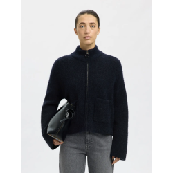 SELECTED FEMME SLFSIA ZIPPER CARDIGAN NAVY