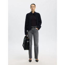 SELECTED FEMME SLFSIA ZIPPER CARDIGAN NAVY