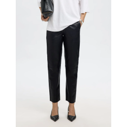 SELECTED FEMME SLFMARIE LEATHER PANTS BLACK