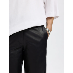 SELECTED FEMME SLFMARIE LEATHER PANTS BLACK