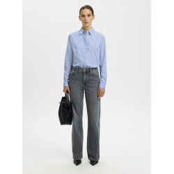 SELECTED FEMME SLFROMIE STRIPED SHIRT WHITE/BLUE