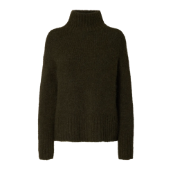 SELECTED FEMME SLFGABRIELLA KNIT HIGH NECK ARMY