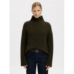 SELECTED FEMME SLFGABRIELLA KNIT HIGH NECK ARMY