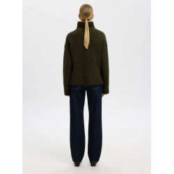 SELECTED FEMME SLFGABRIELLA KNIT HIGH NECK ARMY