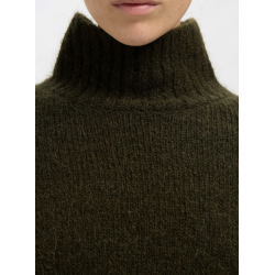 SELECTED FEMME SLFGABRIELLA KNIT HIGH NECK ARMY