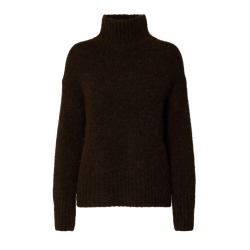 SELECTED FEMME SLFGABRIELLA KNIT HIGH NECK BROWN