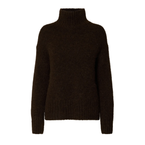 SELECTED FEMME SLFGABRIELLA KNIT HIGH NECK BROWN