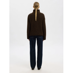 SELECTED FEMME SLFGABRIELLA KNIT HIGH NECK BROWN