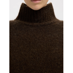 SELECTED FEMME SLFGABRIELLA KNIT HIGH NECK BROWN