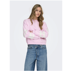 ONLY ONLSWEAT BACK/SLEEVE PRINT PINK
