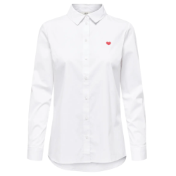 JACQUELINE de YONG JDYMIO EMBROIDERY SHIRT WHITE