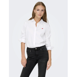 JACQUELINE de YONG JDYMIO EMBROIDERY SHIRT WHITE