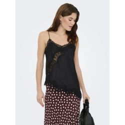 JACQUELINE de YONG JDYFIFI ASYM LACE TOP BLACK