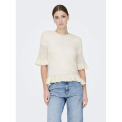 ONLY ONLELLA FRILL KNIT BIRCH