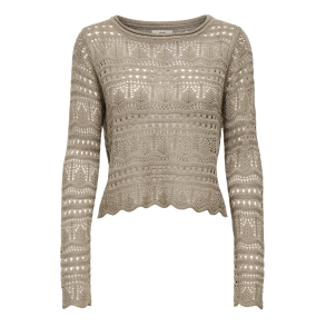 JACQUELINE de YONG JDYSUN BOATNECK PULLOV. GREIGE