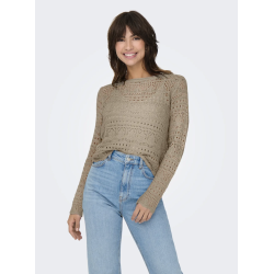 JACQUELINE de YONG JDYSUN BOATNECK PULLOV. GREIGE