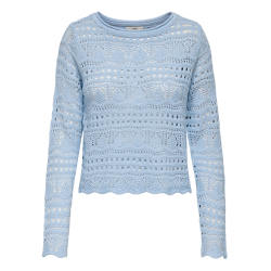 JACQUELINE de YONG JDYSUN BOATNECK PULLOV. BLUE 
