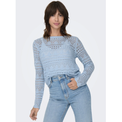 JACQUELINE de YONG JDYSUN BOATNECK PULLOV. BLUE 