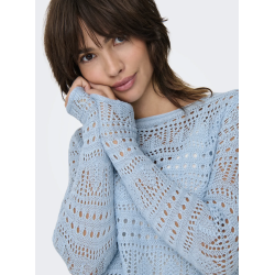 JACQUELINE de YONG JDYSUN BOATNECK PULLOV. BLUE 