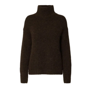 SELECTED FEMME SLFGABRIELLA KNIT HIGH NECK BROWN