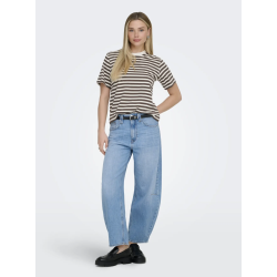 ONLY ONLLIVINA STRIPE TEE CHOCOLATE