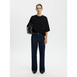 SELECTED FEMME SLFCOLWOMAN 2/4 OVERSIZED TEE BLACK