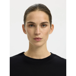 SELECTED FEMME SLFCOLWOMAN 2/4 OVERSIZED TEE BLACK