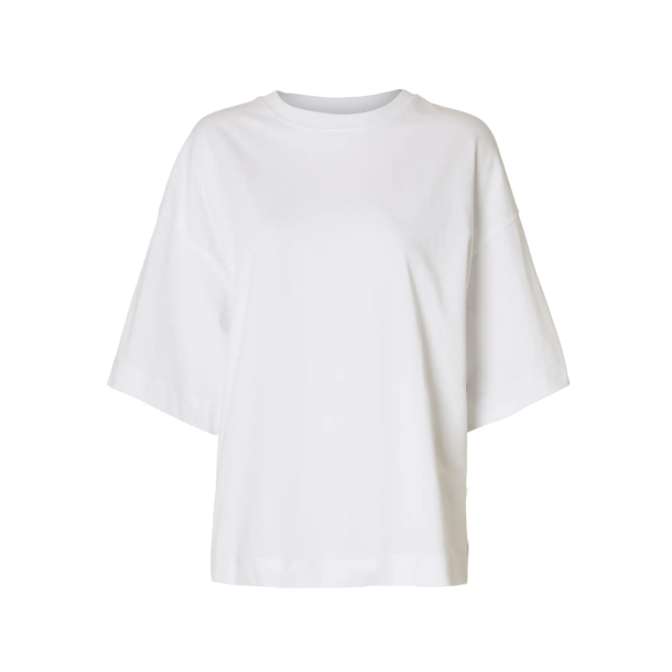 SELECTED FEMME SLFCOLWOMAN 2/4 OVERSIZED TEE BRIGHT WHITE