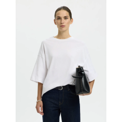 SELECTED FEMME SLFCOLWOMAN 2/4 OVERSIZED TEE BRIGHT WHITE