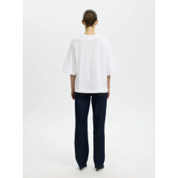 SELECTED FEMME SLFCOLWOMAN 2/4 OVERSIZED TEE BRIGHT WHITE