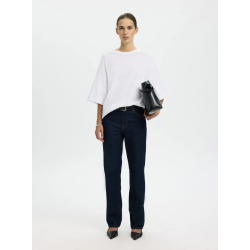 SELECTED FEMME SLFCOLWOMAN 2/4 OVERSIZED TEE BRIGHT WHITE