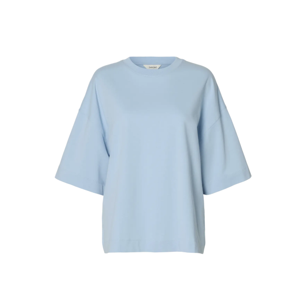 SELECTED FEMME SLFCOLWOMAN 2/4 OVERSIZED TEE CASHMERE BLUE