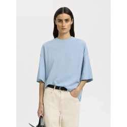 SELECTED FEMME SLFCOLWOMAN 2/4 OVERSIZED TEE CASHMERE BLUE