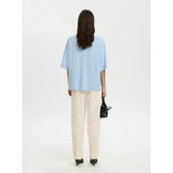 SELECTED FEMME SLFCOLWOMAN 2/4 OVERSIZED TEE CASHMERE BLUE